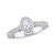 Certified Diamond (3/4 c.t. t.w.) Oval-Shape Raised Halo Engagement Ring in 14k White Gold