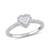 Certified Diamond (3/4 ct. t.w.) Heart and Round-Shape Engagement Ring in 14k White Gold