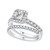 GIA Certified Diamond Princess Halo Bridal Set (1 1/2 ct. t.w.) in 14K White Gold