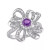 18K Gold Plated Sterling Silver or Sterling Silver Citrine, Amethyst and White Topaz Flower Cocktail Ring