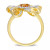18K Gold Plated Sterling Silver or Sterling Silver Citrine, Amethyst and White Topaz Flower Cocktail Ring