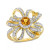 18K Gold Plated Sterling Silver or Sterling Silver Citrine, Amethyst and White Topaz Flower Cocktail Ring