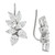 Cubic Zirconia Cluster Ear Climbers in Sterling Silver