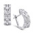 Cubic Zirconia Baguette Hoop Earrings in Sterling Silver