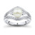 Cultured Freshwater Button Pearl (7mm) & Diamond Accent Ring in Sterling Silver