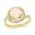Opal (1-1/4 ct. t.w.) and White Topaz (1-3/8 ct.t.w.) with Diamond Accent Interlaced Swirl Halo Ring in 18k Gold over Sterling Silver