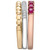 3-Pc. Set Lab-Created Ruby (5/8 ct. t.w.) & Lab-Created White Sapphire (1/10 ct. t.w.) in Sterling Silver, 14k Gold & Rose Gold Plate