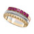 3-Pc. Set Lab-Created Ruby (5/8 ct. t.w.) & Lab-Created White Sapphire (1/10 ct. t.w.) in Sterling Silver, 14k Gold & Rose Gold Plate