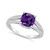 Amethyst and Diamond Accent Ring in 14K White Gold