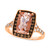 Peach Morganite (2-1/3 ct. t.w.) & Diamond (3/8 ct. t.w.) Halo Statement Ring in 14k Rose Gold