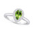 Peridot (1 ct. t.w.) and Diamond (1/5 ct. t.w.) Halo Ring in 14K White Gold