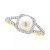 Cultured Freshwater Pearl & Lab-Created White Sapphire (1/4 ct. t.w.) Halo Ring in 10k Gold (Also in Onyx)