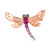 Multi-Gemstone (3/8 ct. t.w.) & Diamond (1/6 ct. t.w.) Dragonfly Ring in 14k Rose Gold