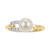 Cultured Freshwater Pearl (7mm) & Lab-Created White Sapphire (1/10 ct. t.w.) Buckle Ring in Sterling Silver & 14k Gold-Plate