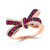 EFFY® Ruby (3/8 ct. t.w.) & Diamond (1/10 ct. t.w.) Bow Ring in 14k Rose Gold