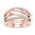 Diamond Multirow Crossover Statement Ring (1/3 ct. t.w.) in 10k Rose Gold