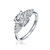 Sterling Silver White Gold Plated Clear Cubic Zirconia Engagement Ring