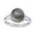 Tahitian Pearl (9mm) & Diamond (1/2 ct. t.w.) Halo Ring in 14k White Gold