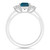 Women's London Blue Topaz (2 ct.t.w.) and White Topaz (3/4 ct.t.w.) 3-Stone Ring in Sterling Silver