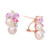 Pink Cultured Freshwater Pearl (6 & 8mm) & Multi-Gemstone (2-3/8 ct. t.w.) Flower Cluster Stud Earrings in 18k Gold-Plated Sterling Silver