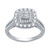 Diamond Princess Square Halo Ring (1 ct. t.w.) in 10k White Gold