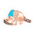 Turquoise Enamel & Diamond (1/5 ct. t.w.) Elephant Statement Ring in 14k Rose Gold