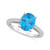 Blue Topaz (3-5/8 ct. t.w.) and Diamond (1/4 ct. t.w.) Ring in 14K White Gold
