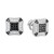 Men's Black and White Diamond Cluster Stud Earrings (1/4 ct. t.w.) in Sterling Silver