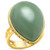 Dyed Green Jade Cabochon Statement Ring in 14k Gold-Plated Sterling Silver
