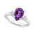 Amethyst and Diamond Ring (1-3/4 ct.t.w and 1/10 ct.t.w) 14K White Gold