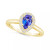 Tanzanite (7/8 ct. t.w.) & Diamond (1/5 ct. t.w.) Pear Halo Ring in 14k Gold