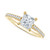 Diamond Princess-Cut Cathedral Solitaire & Pavé Engagement Ring (7/8 ct. t.w.) in 14k Gold