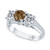 Vanilla Diamond (1-1/8 ct. t.w.) & Chocolate Diamond (7/8 ct. t.w.) Trinity Ring in 18k White Gold