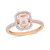 Morganite (7/8 ct. t.w.) and Diamond (1/4 ct. t.w.) Halo Ring in 14k Rose Gold