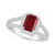Garnet (2 ct. t.w.) and Diamond (1/2 ct. t.w.) Halo Ring in 14K White Gold