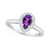 Amethyst (7/8 ct. t.w.) and Diamond (1/5 ct. t.w.) Halo Ring in 14K White Gold