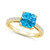 Blue Topaz (2-3/4 Ct. T.W.) and Diamond (1/3 Ct. T.W.) Ring in 14K Yellow Gold