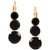 Onyx Graduated Leverback Hoop Earrings in 14k Gold