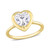 Moissanite in 10K Gold Heart Solitaire Engagement Ring