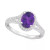 Amethyst (1-1/5 ct. t.w.) & Diamond (1/4 ct. t.w.) Oval Halo Split Shank Ring in Sterling Silver (Also in Citrine, Garnet, Peridot, & Blue Topaz)