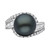 EFFY® Black Cultured Tahitian Pearl (12mm) & Diamond (3/4 ct. t.w.) Ring in 14k White Gold