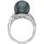 EFFY® Black Cultured Tahitian Pearl (12mm) & Diamond (3/4 ct. t.w.) Ring in 14k White Gold