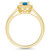London Blue Topaz (1 ct. t.w.) and Diamond (1/5 ct. t.w.) Halo Ring in 14K Yellow Gold