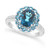 London Blue Topaz (3-1/5 ct. t.w.), Swiss Blue Topaz (1-1/4 ct. t.w.) and Diamond (1/10 ct. t.w.) Ring in Sterling Silver