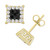 Men's Black & White Diamond Greek Key Stud Earrings (1/2 ct. t.w.) in 10k Gold