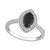 Black Diamond (1 ct. t.w.) & White Diamond (1/4 ct. t.w.) Marquise-Cut Halo Engagement Ring in 14k White Gold