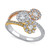 Diamond Triple Flower Halo Statement Ring (5/8 ct. t.w.) in 14k Tricolor Gold