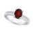 Garnet and Diamond Ring (1-1/2 ct.t.w and 1/8 ct.t.w) 14K White Gold