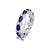 Sterling Silver White Gold Plated with Sapphire & Cubic Zirconia Chunky Eternity Band Ring