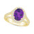 Amethyst (2-1/2 ct. t.w.) and Diamond (3/4 ct. t.w.) Halo Ring in 14K Yellow Gold